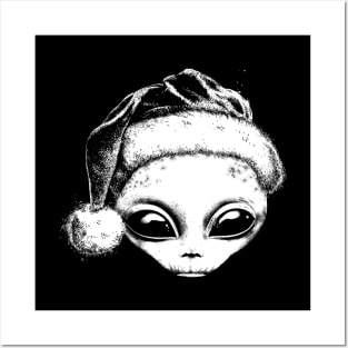 Alien-Santa Claus-Christmas-UFO Posters and Art